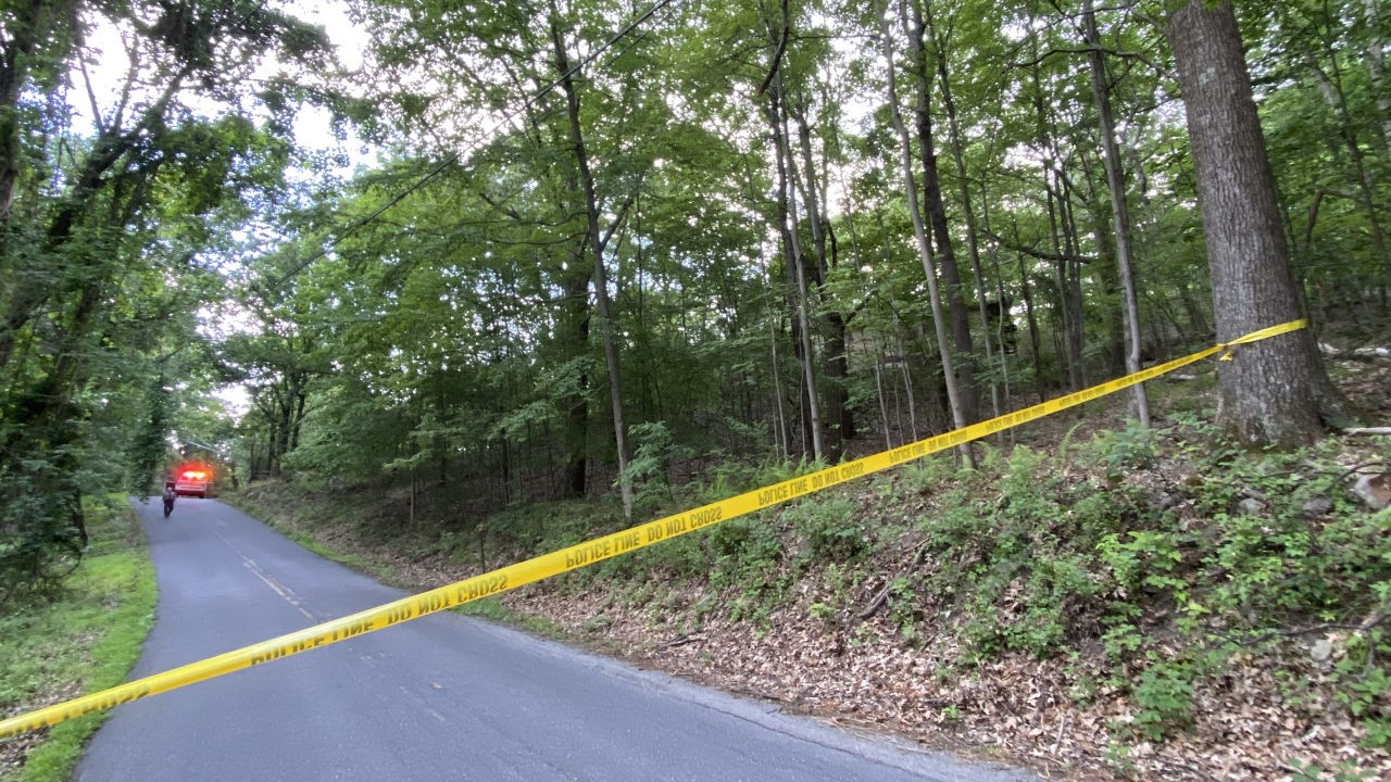 Crime scene tape set up after Smithfield Township incident.jpg